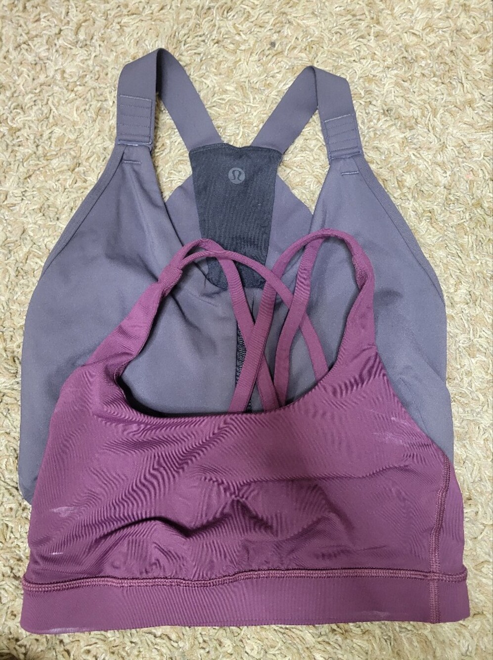 lululemon athletica Plum and Gray Strappy & Racerback Sports Bras